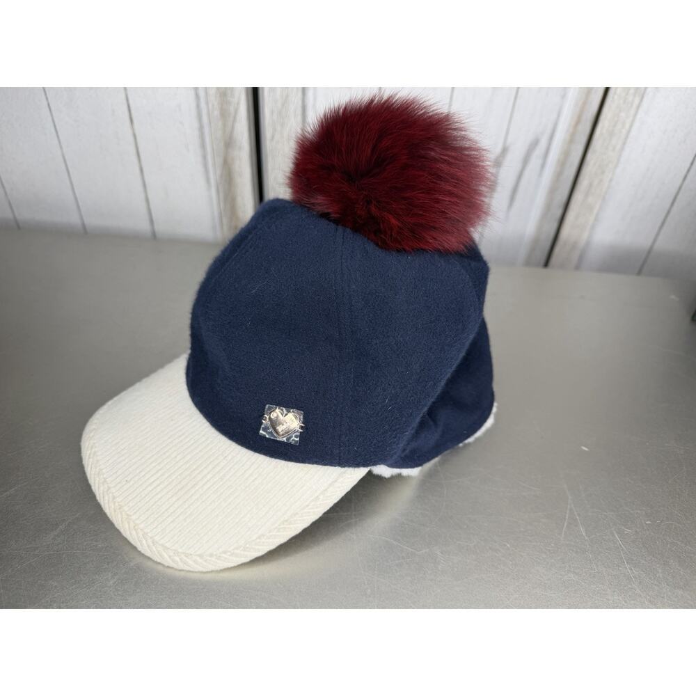 Volvik Navy Hat Cap Strap Back Adjustable Golf Outdoor Hat Poof Ball